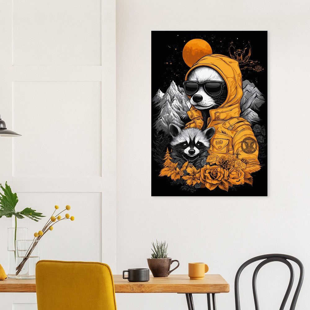 Raccoon in Hoodie Canvas Art - ROMAG Store