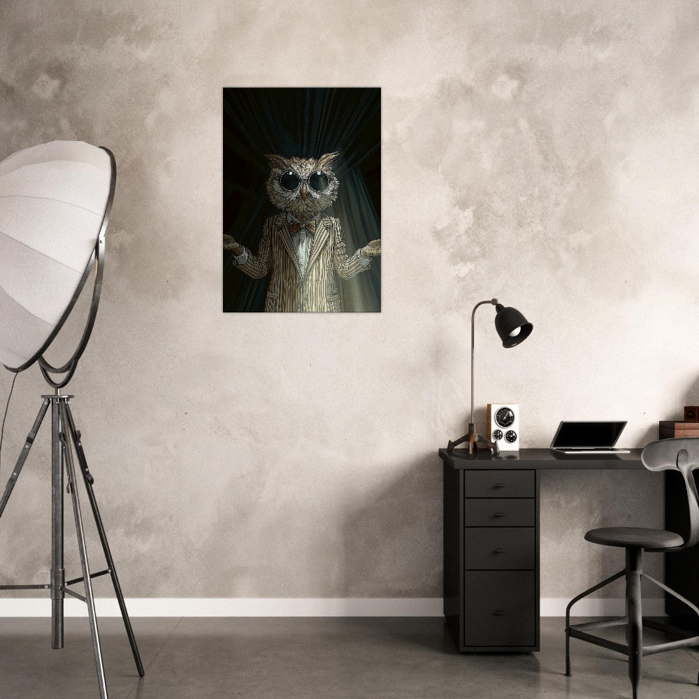 Sophisticated Owl in Suit Canvas - ROMAG Store