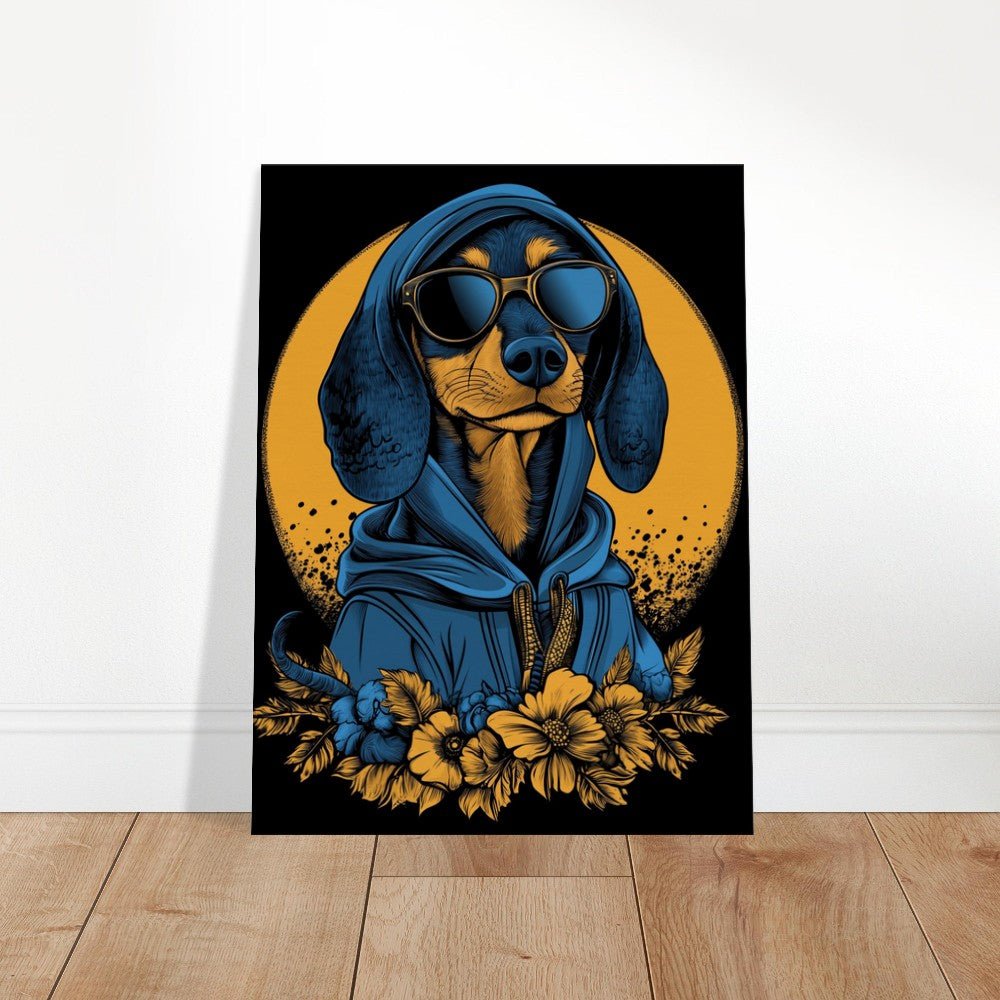 Cool Dachshund in Hoodie & Sunglasses Canvas - ROMAG Store