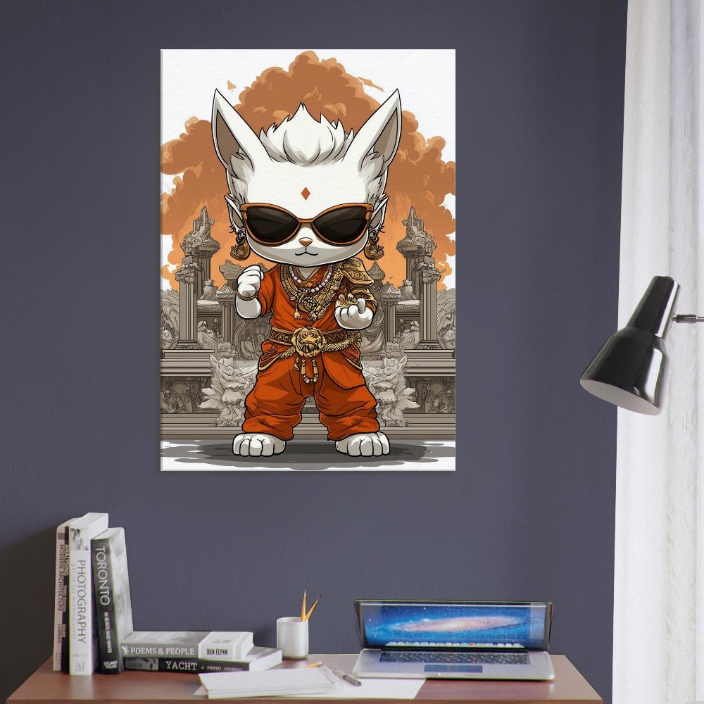Chic Cat in Robe Canvas Art - ROMAG Store