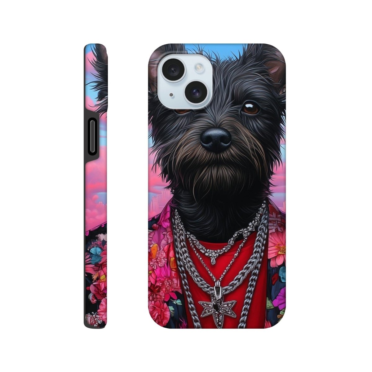 Chic Terrier Floral Jacket iPhone Tough Case - ROMAG Store