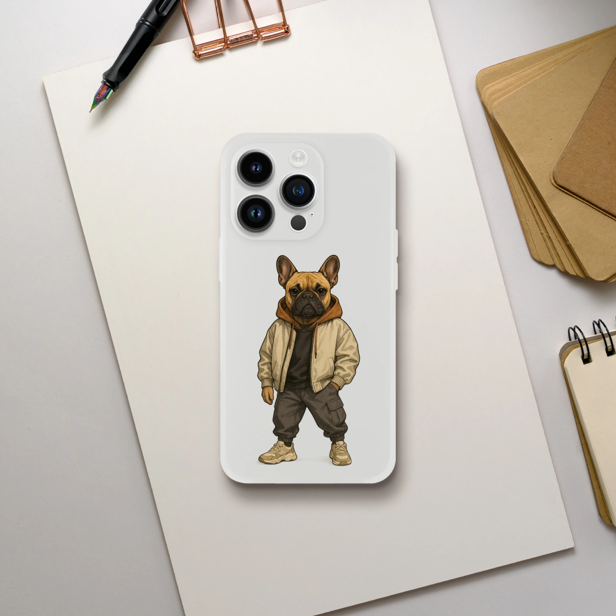 Chic French Bulldog Streetwear iPhone Flexi Case - ROMAG Store