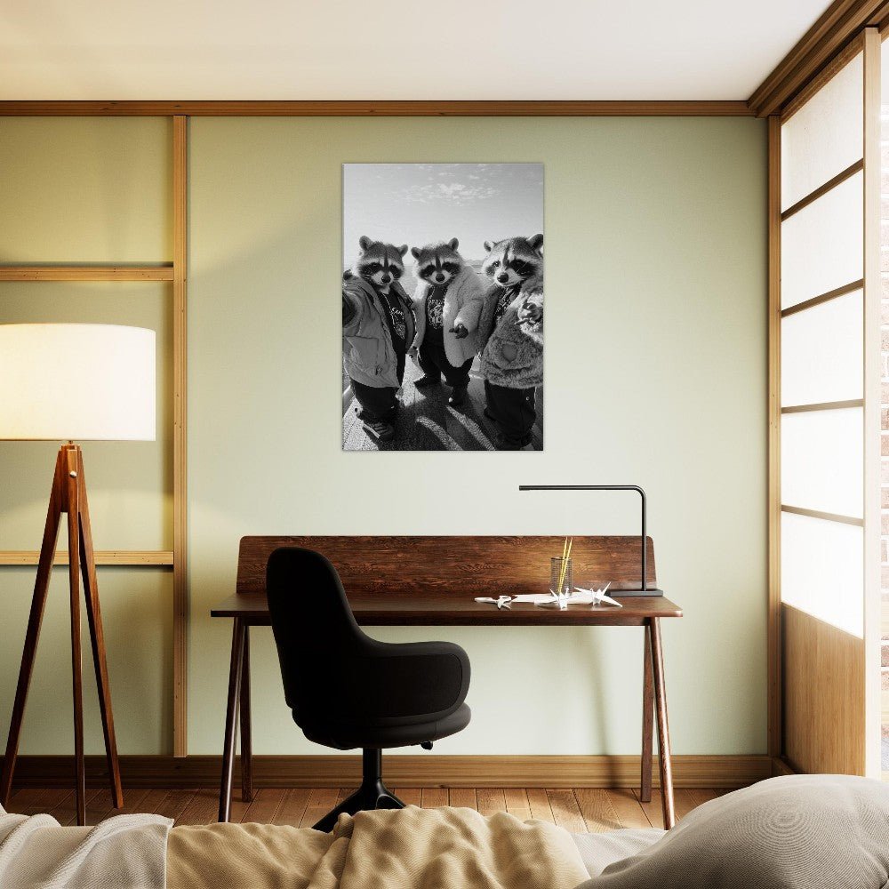 Urban Raccoon Squad Canvas Art - ROMAG Store