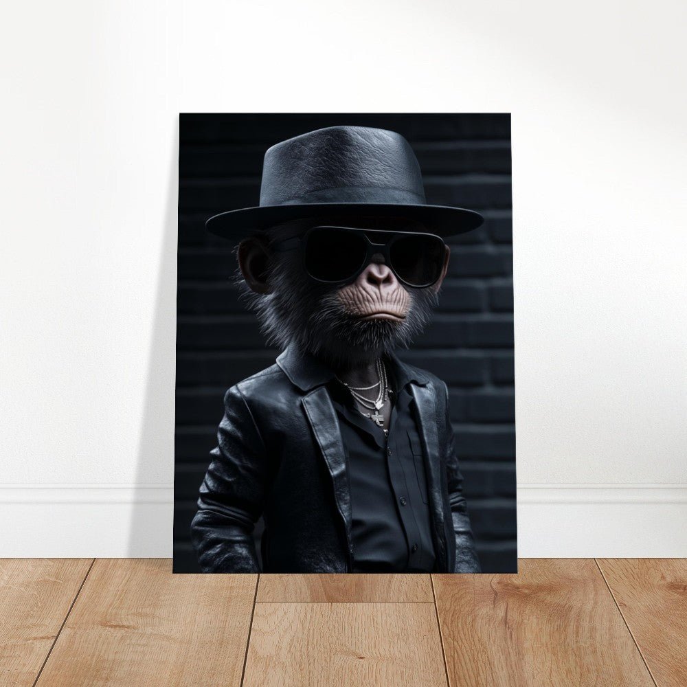 Chimp in Black Suit Canvas - ROMAG Store