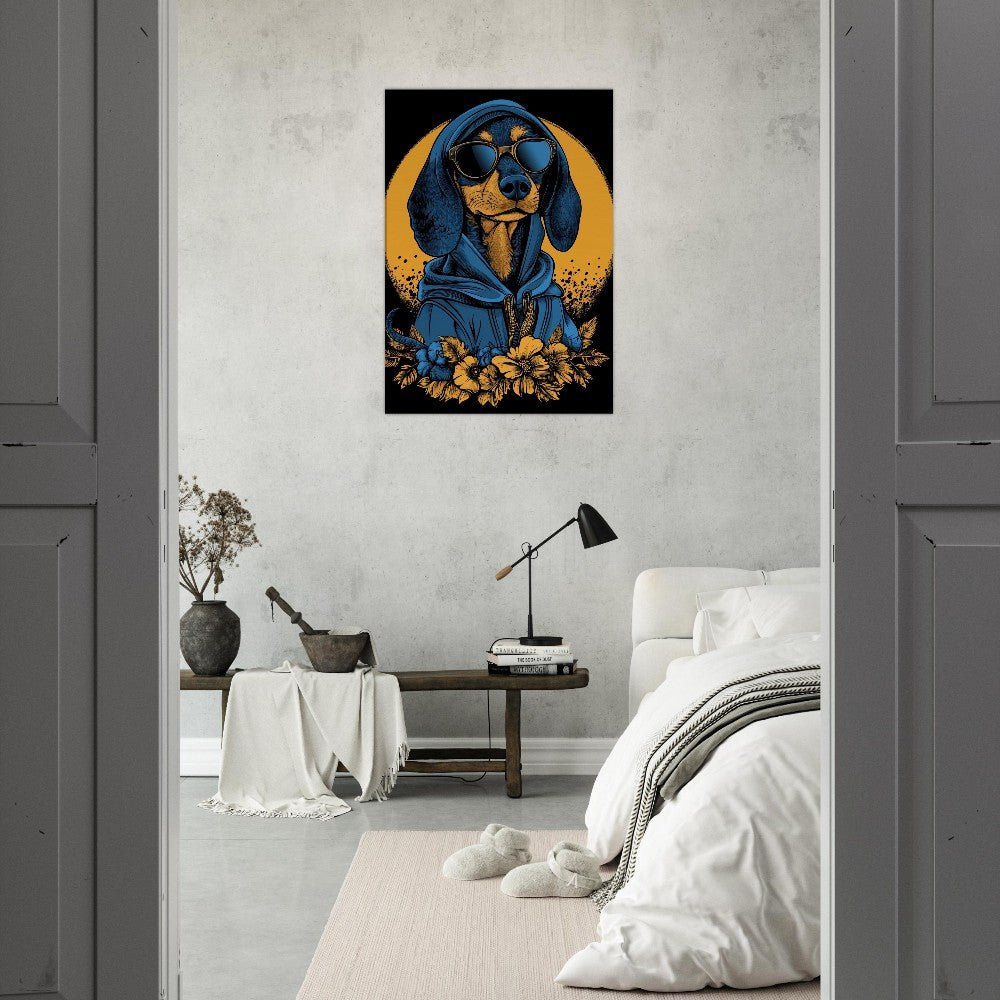 Cool Dachshund in Hoodie & Sunglasses Canvas - ROMAG Store