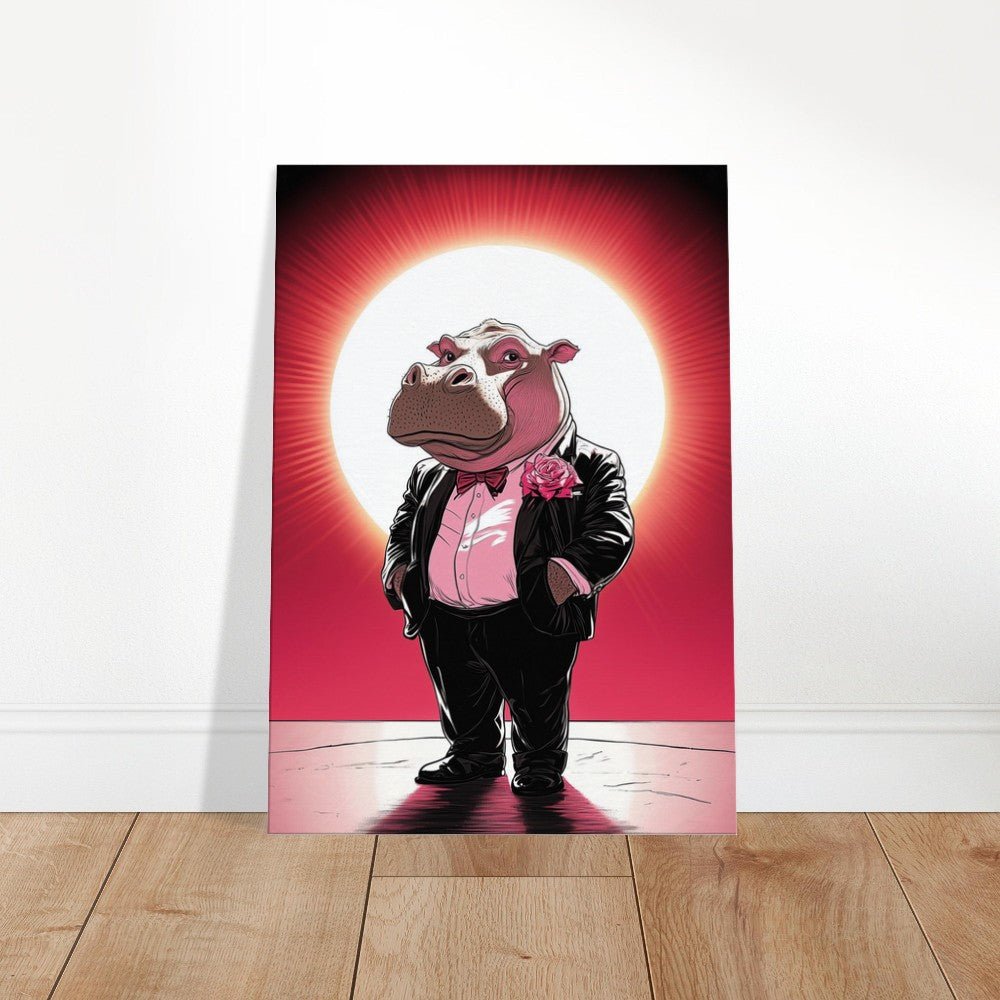Dapper Hippo Canvas Art - ROMAG Store