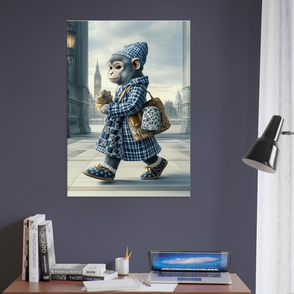 Chic Monkey in Plaid Canvas Art - ROMAG Store