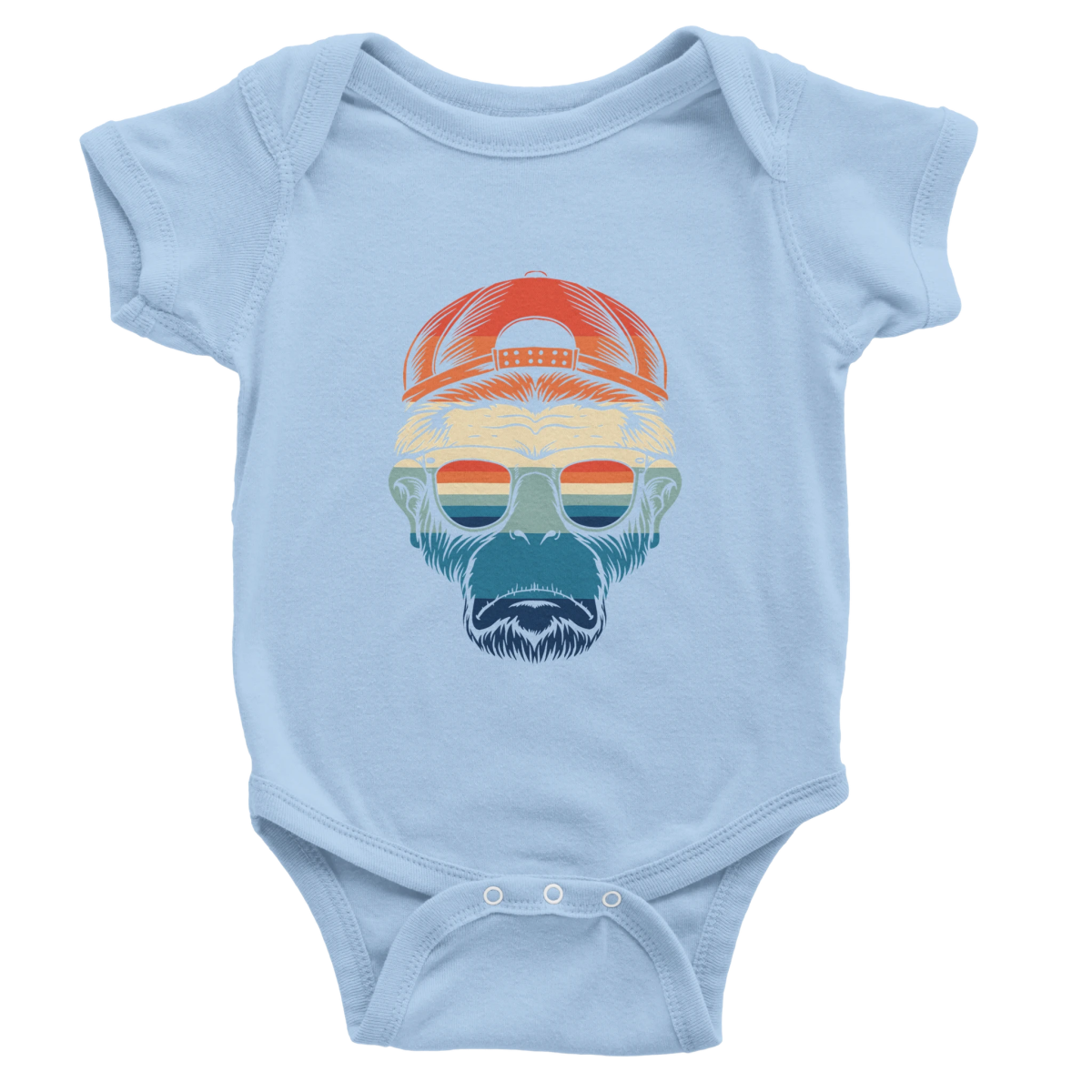 Retro Cool Ape Baby Short Sleeve Bodysuit - ROMAG Store