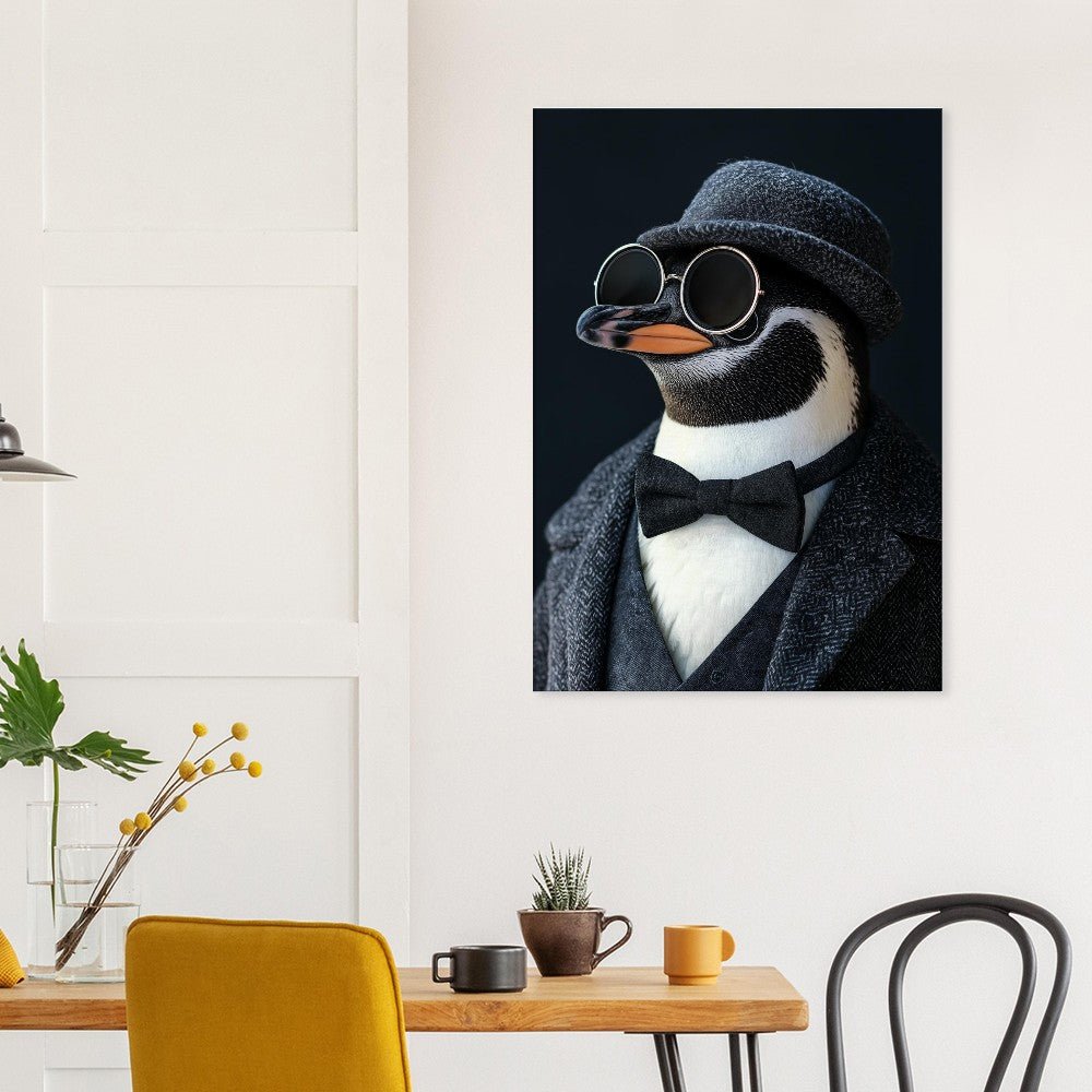 Dapper Penguin in Suit Canvas - ROMAG Store