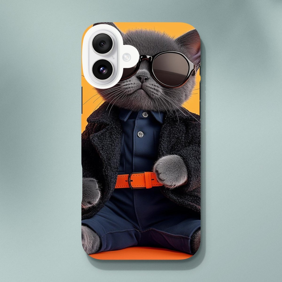 Chic Cat in Shades: Animal Fashion Week iPhone Tough Case - ROMAG Store