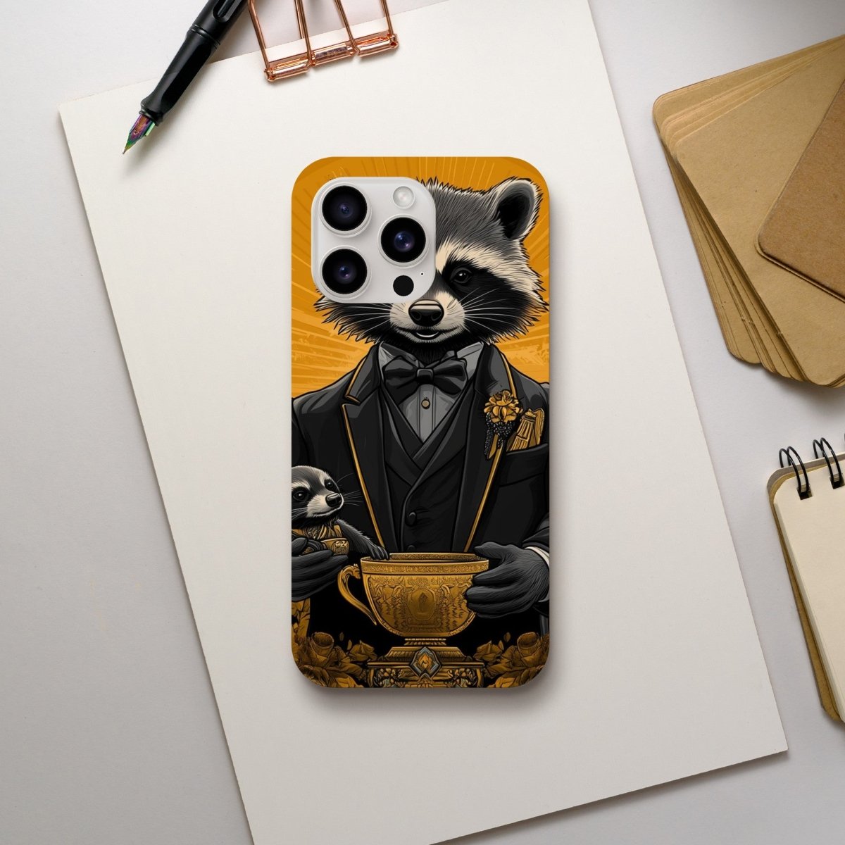Dapper Raccoon & Pup 'Golden Hour' iPhone Tough Case - ROMAG Store