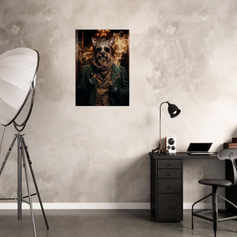 Dapper Dog with Vape Canvas Art - ROMAG Store