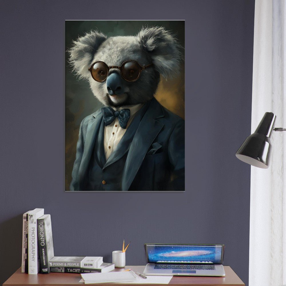 Sophisticated Koala in Suit Canvas Art - ROMAG Store