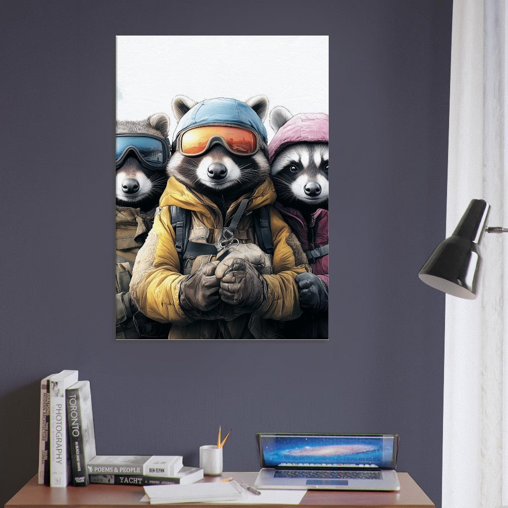 Raccoon Ski Team Canvas Print - ROMAG Store