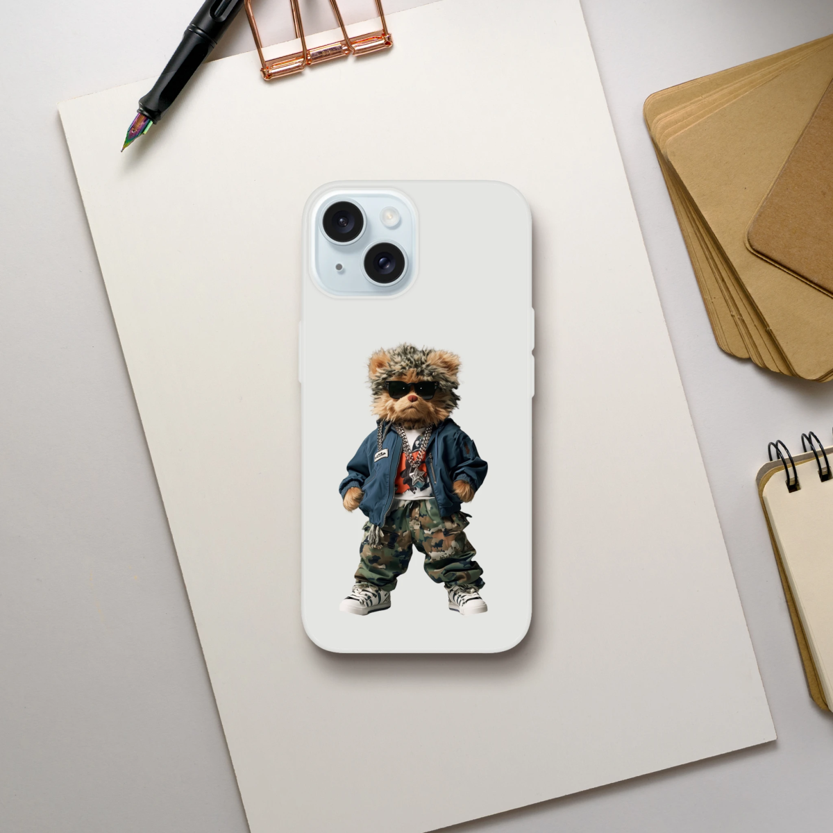 Cool Camo Bear iPhone Flexi Case - ROMAG Store