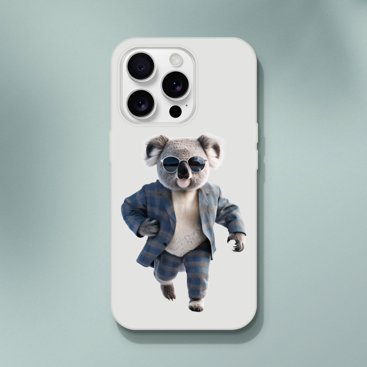 Dapper Koala in Plaid Suit iPhone Flexi Case - ROMAG Store