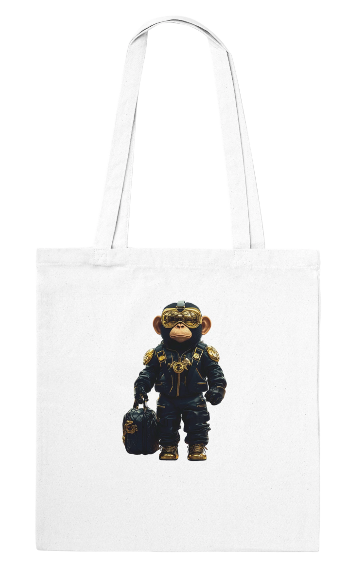 Chimp Commander Gold Goggles Tote Bag - ROMAG Store