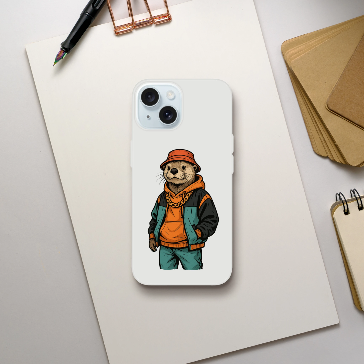 Retro Street Otter iPhone Flexi Case - ROMAG Store