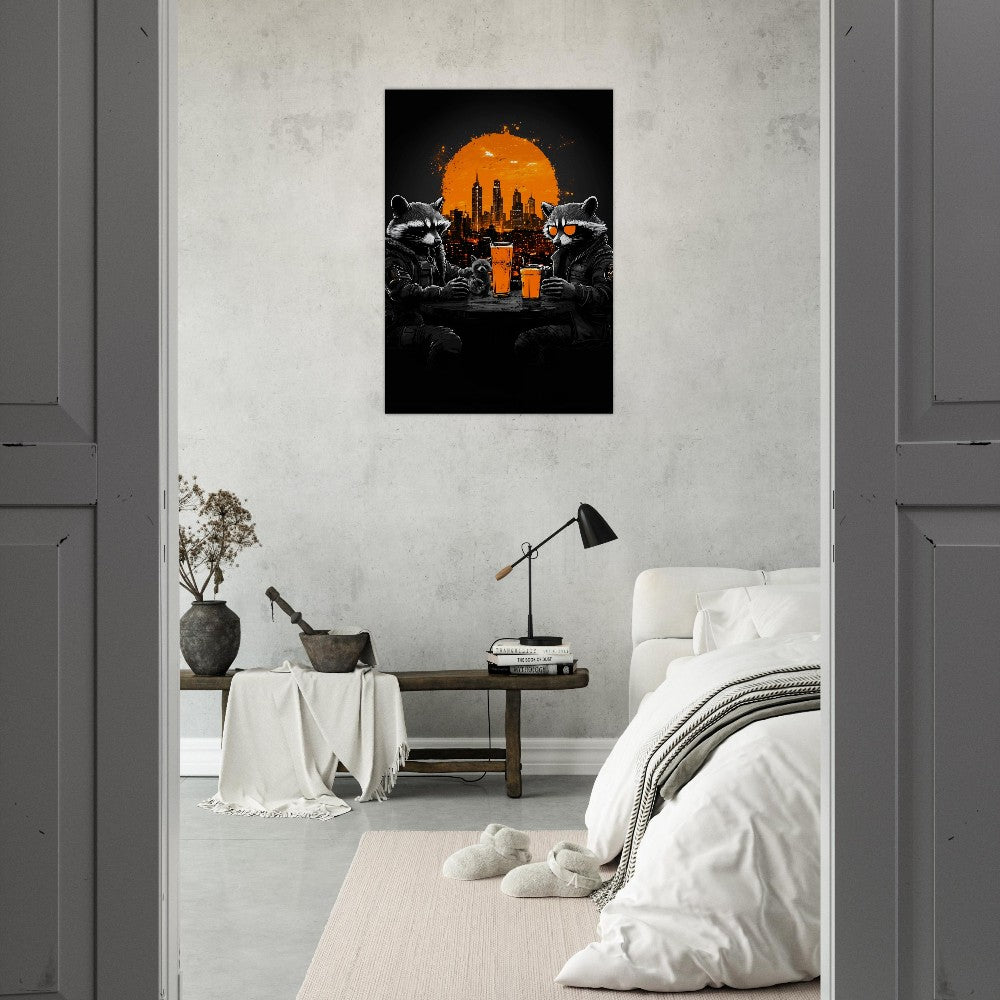 Urban Raccoon Squad Canvas Art - ROMAG Store