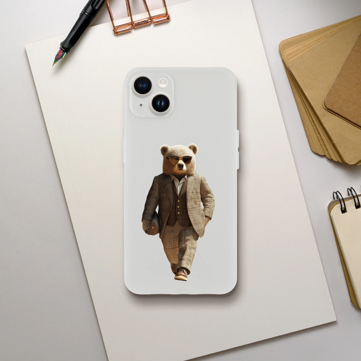 Dapper Bear iPhone Flexi Case - ROMAG Store