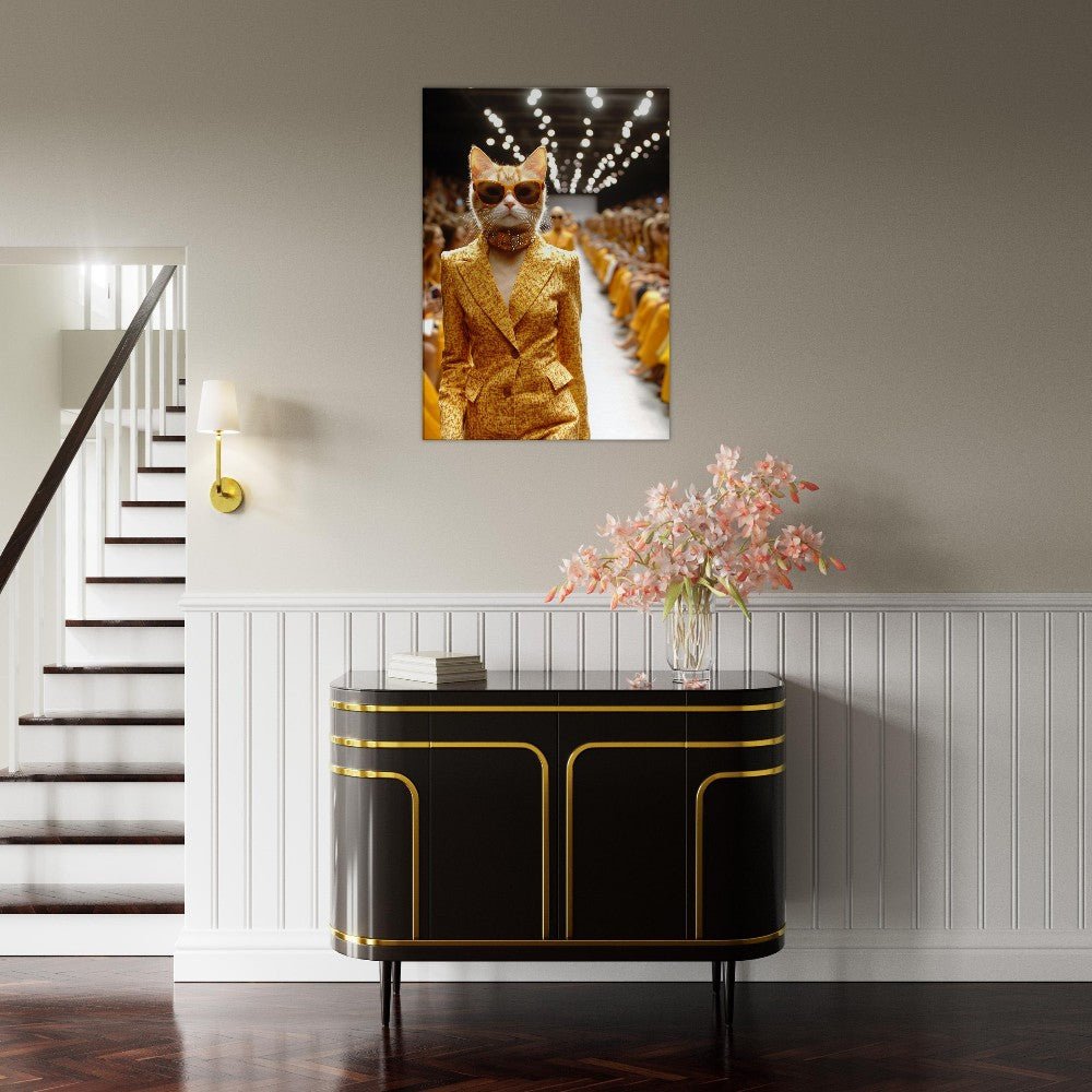 Luxury Cat Fashionista Canvas Wall Art - ROMAG Store