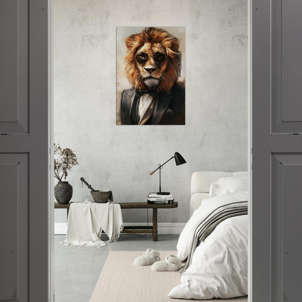 Lion in Suit Canvas Wall Art - ROMAG Store