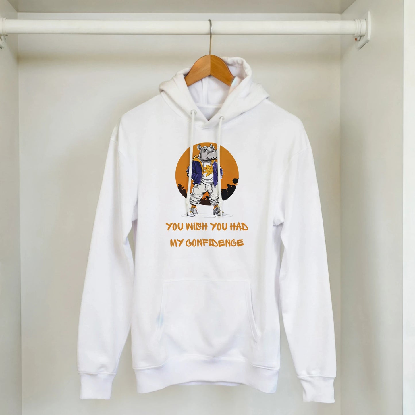 Confident Hippo Streetwear Hoodie - ROMAG Store
