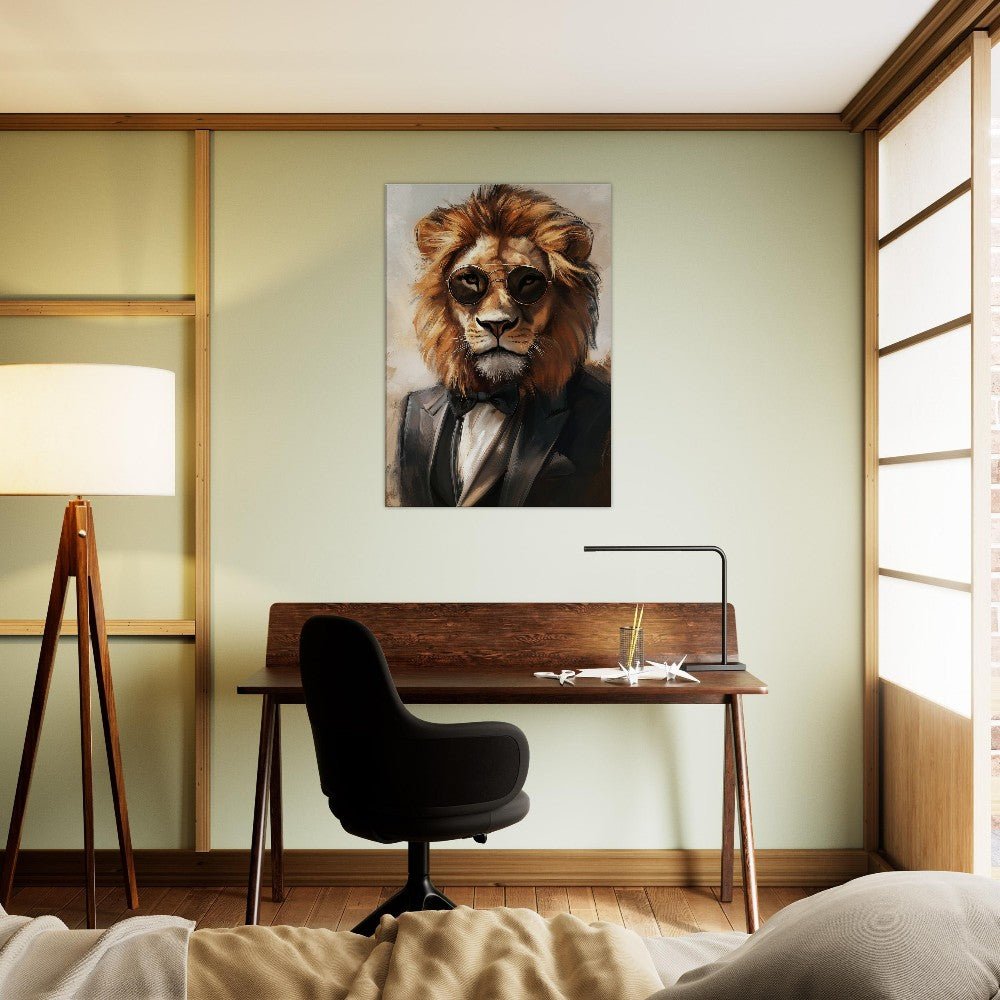 Lion in Suit Canvas Wall Art - ROMAG Store