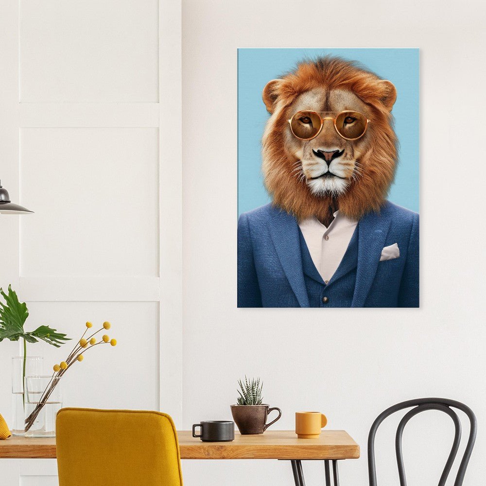 Suave Lion in Suit Canvas - ROMAG Store