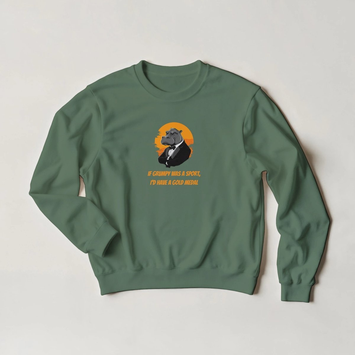 Grumpy Hippo Tuxedo Sweatshirt – Award - Winning Attitude Streetwear Graphic - ROMAG Store