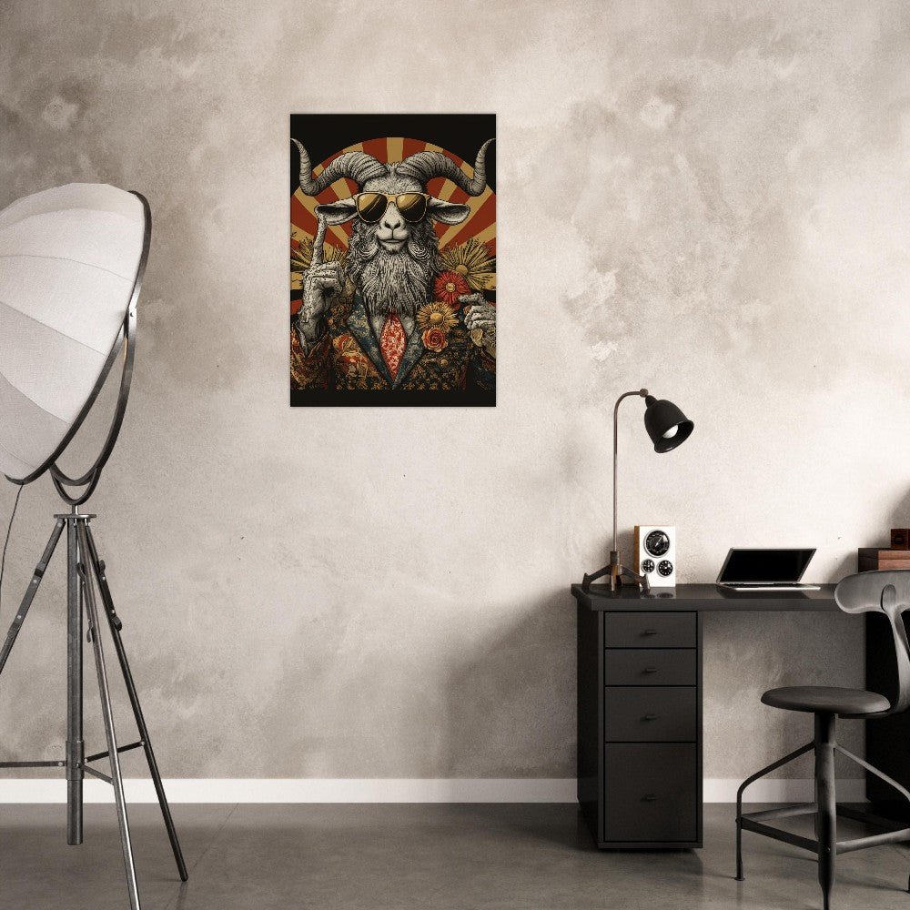 Hipster Goat Canvas Wall Art - ROMAG Store