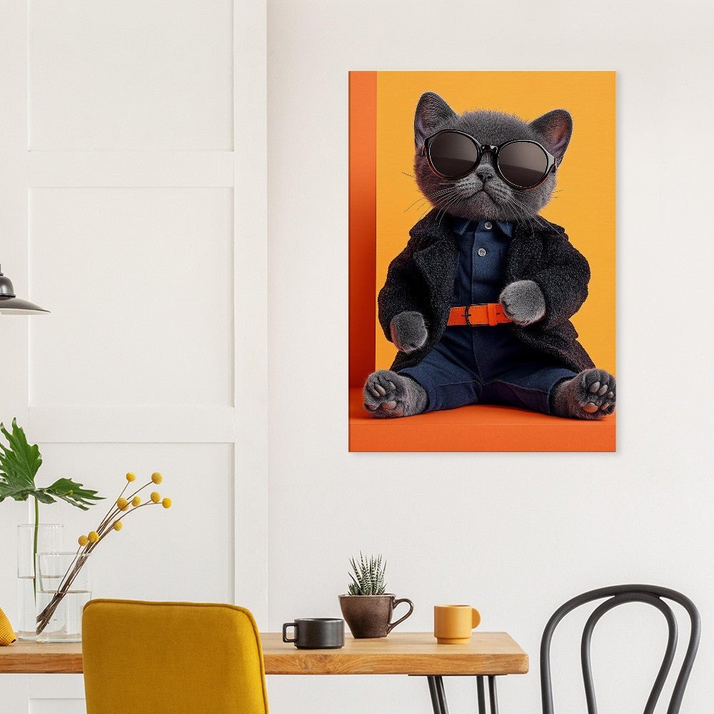 Sophisticated Cat in Shades Canvas - ROMAG Store