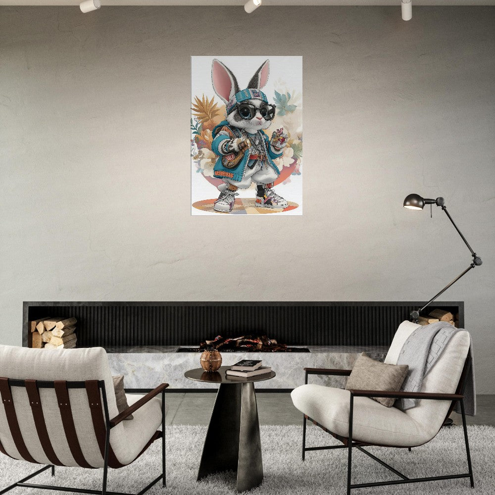 Urban Chic Bunny Canvas Art - ROMAG Store
