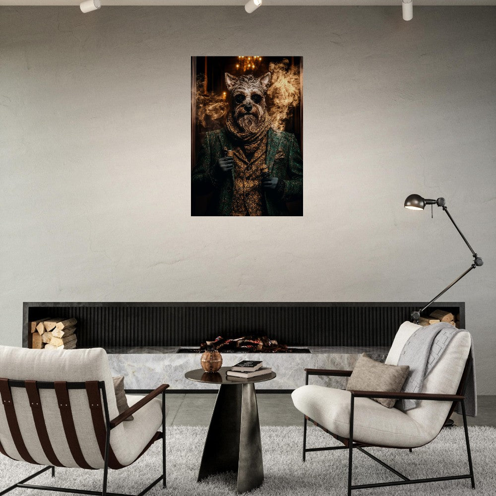 Dapper Dog with Vape Canvas Art - ROMAG Store
