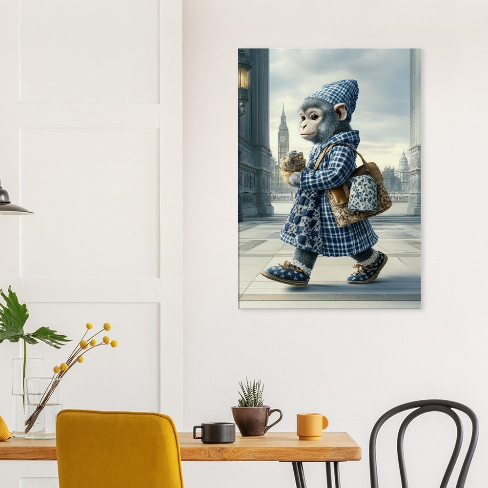 Chic Monkey in Plaid Canvas Art - ROMAG Store