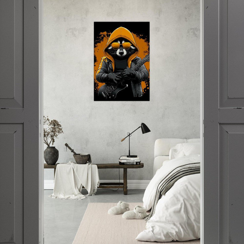 Rockstar Raccoon Canvas Art - ROMAG Store