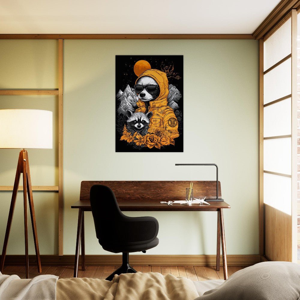 Raccoon in Hoodie Canvas Art - ROMAG Store