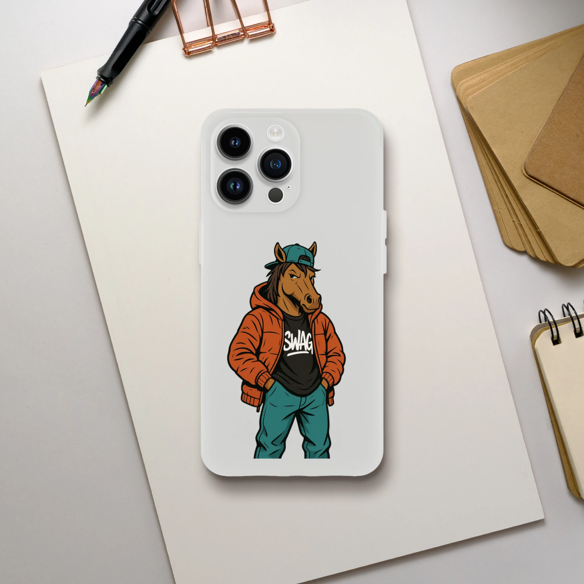 Cool Horse with Swag iPhone Flexi Case - ROMAG Store