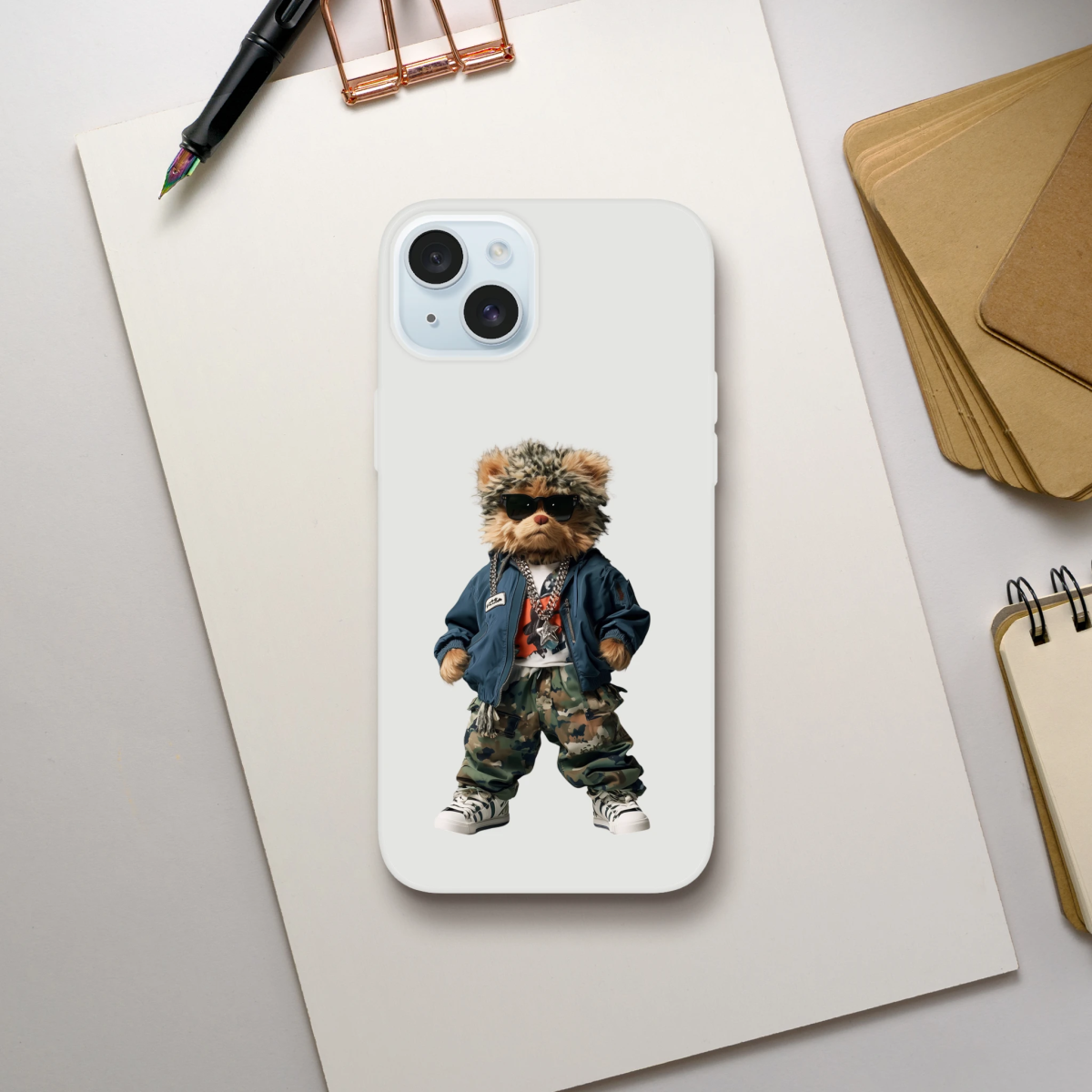 Cool Camo Bear iPhone Flexi Case - ROMAG Store