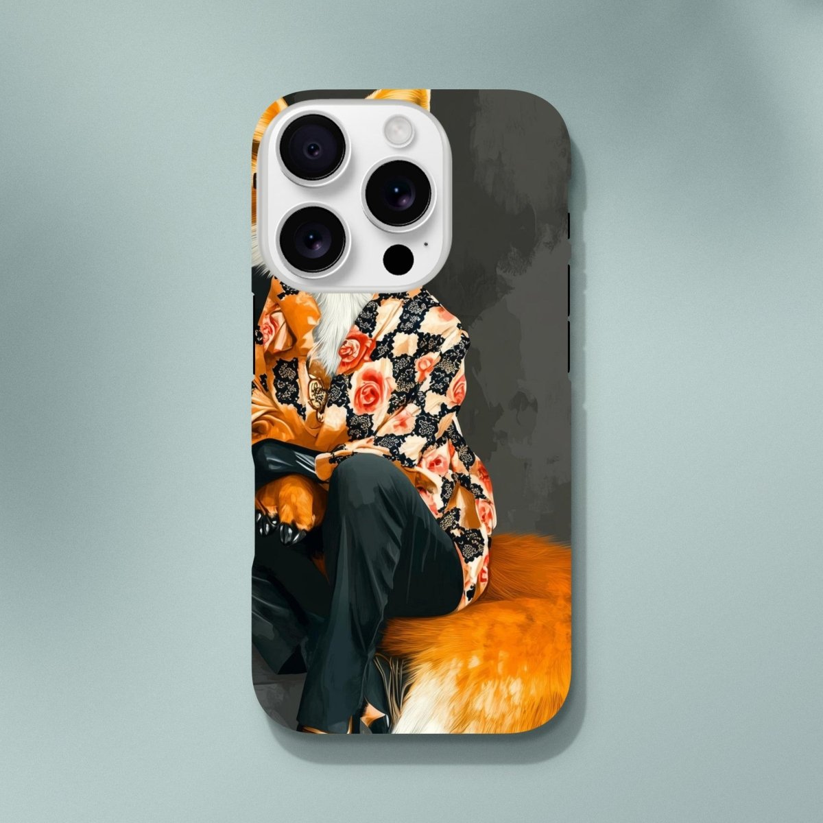Chic Fox in Floral Shirt iPhone Tough Case - ROMAG Store