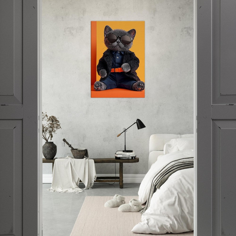 Sophisticated Cat in Shades Canvas - ROMAG Store