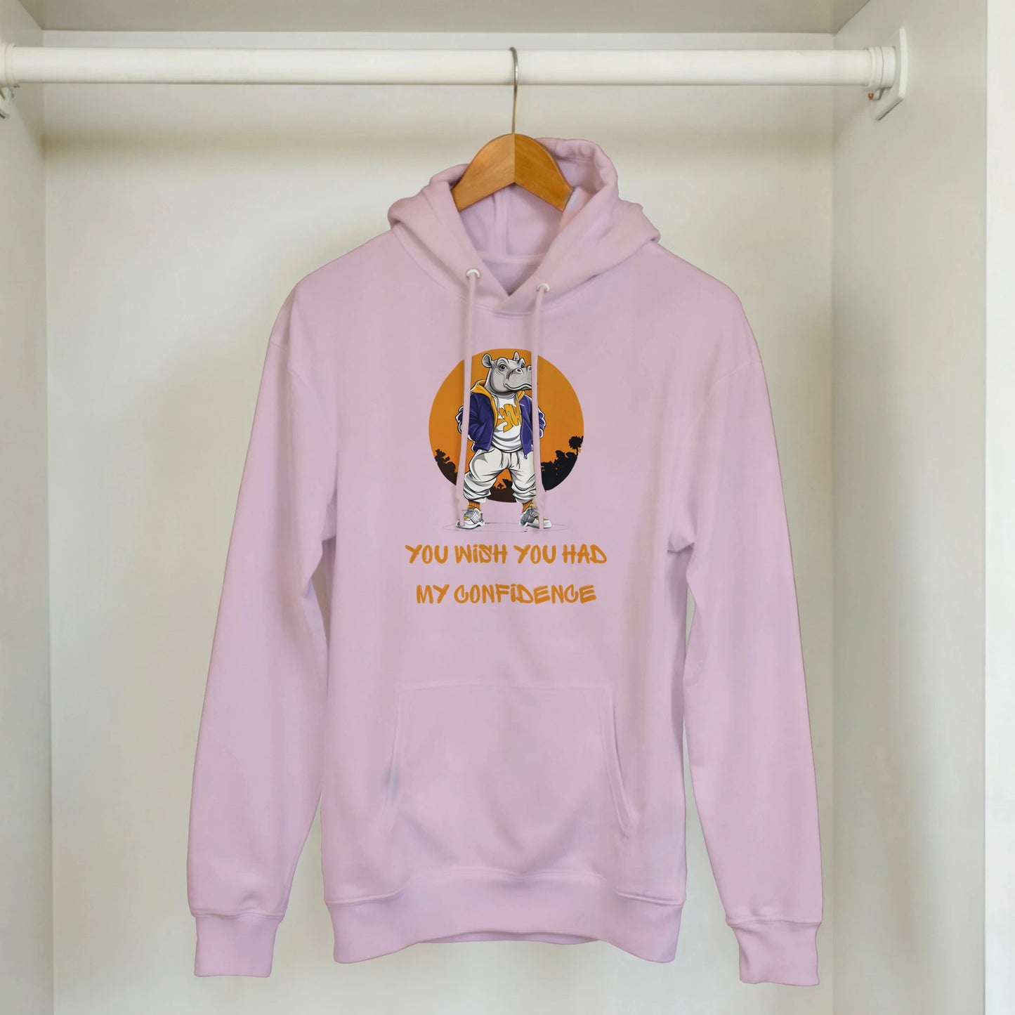 Confident Hippo Streetwear Hoodie - ROMAG Store