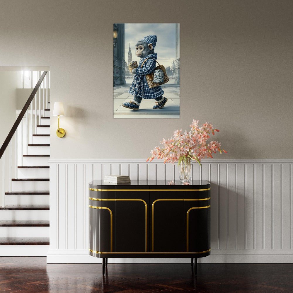 Chic Monkey in Plaid Canvas Art - ROMAG Store