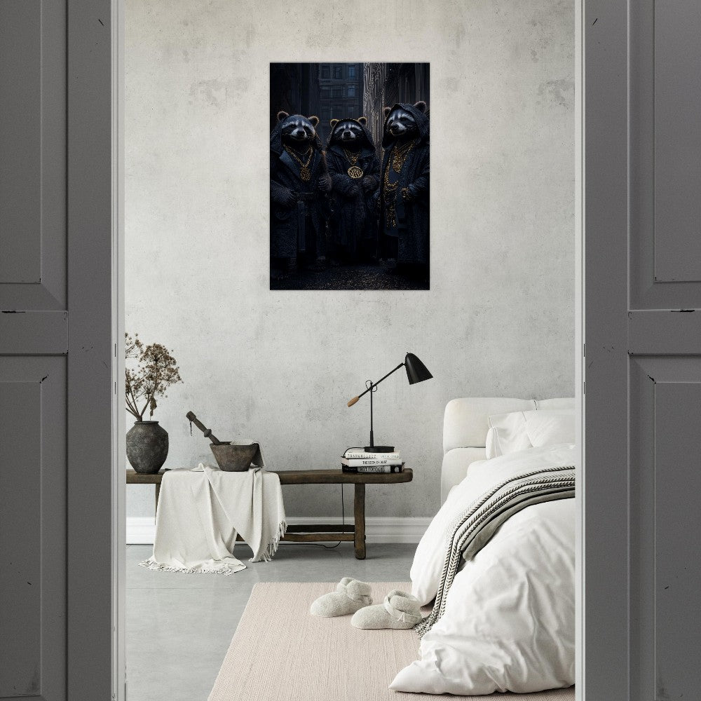 Urban Raccoon Gangster Canvas Art - ROMAG Store