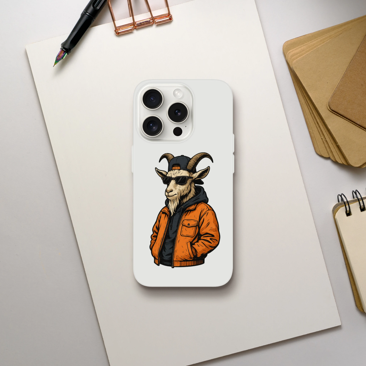 Cool Goat in Streetwear iPhone Flexi Case - ROMAG Store