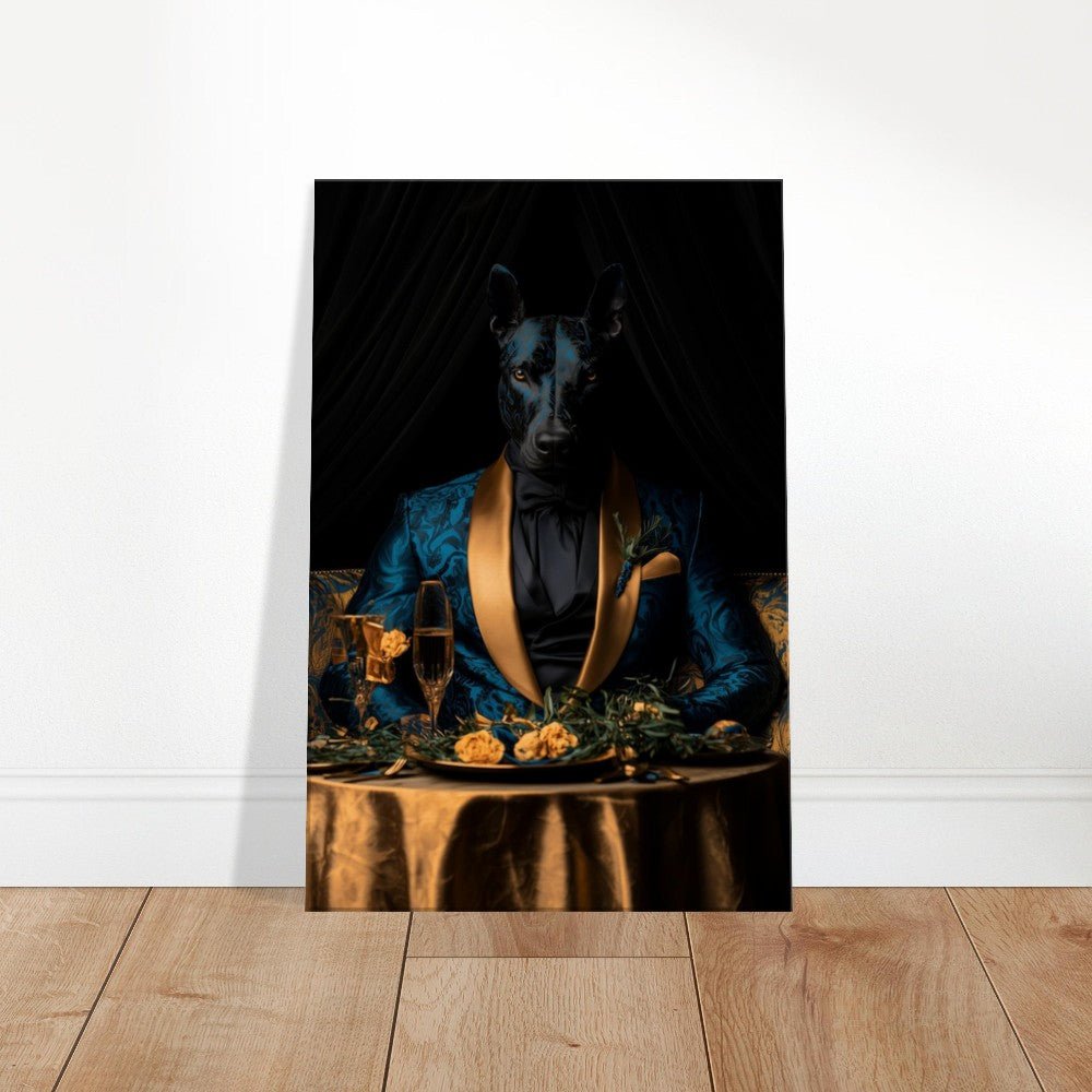 Doberman in Teal Suit Canvas - ROMAG Store