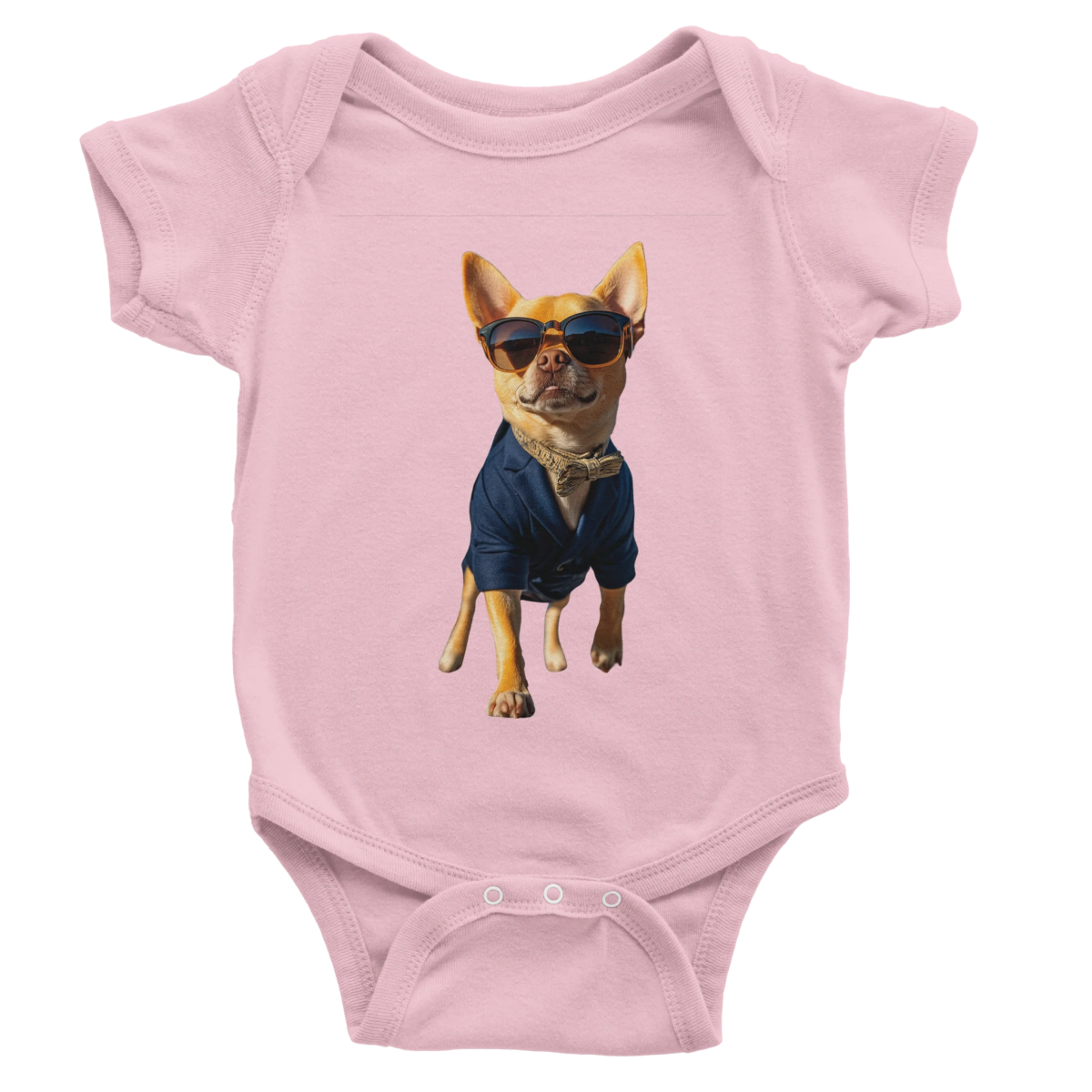 Chihuahua Chic Baby Short Sleeve Bodysuit - ROMAG Store