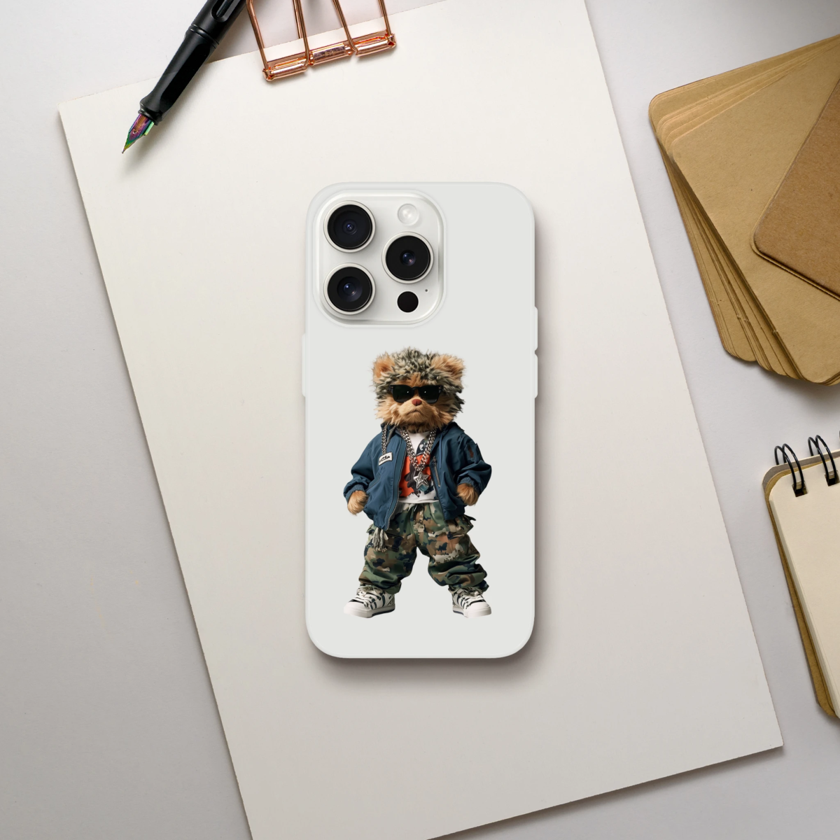 Cool Camo Bear iPhone Flexi Case - ROMAG Store