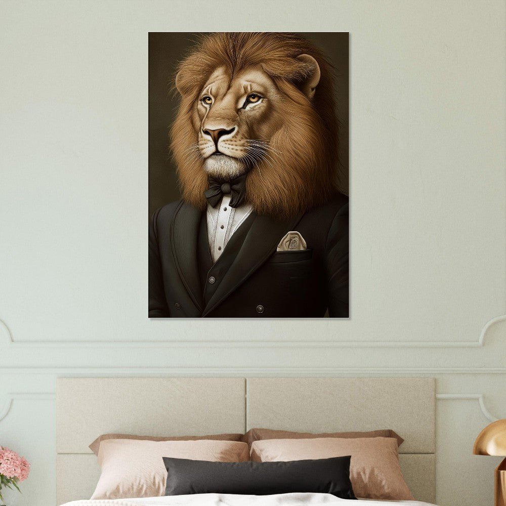 Luxury Lion in Suit Canvas - ROMAG Store