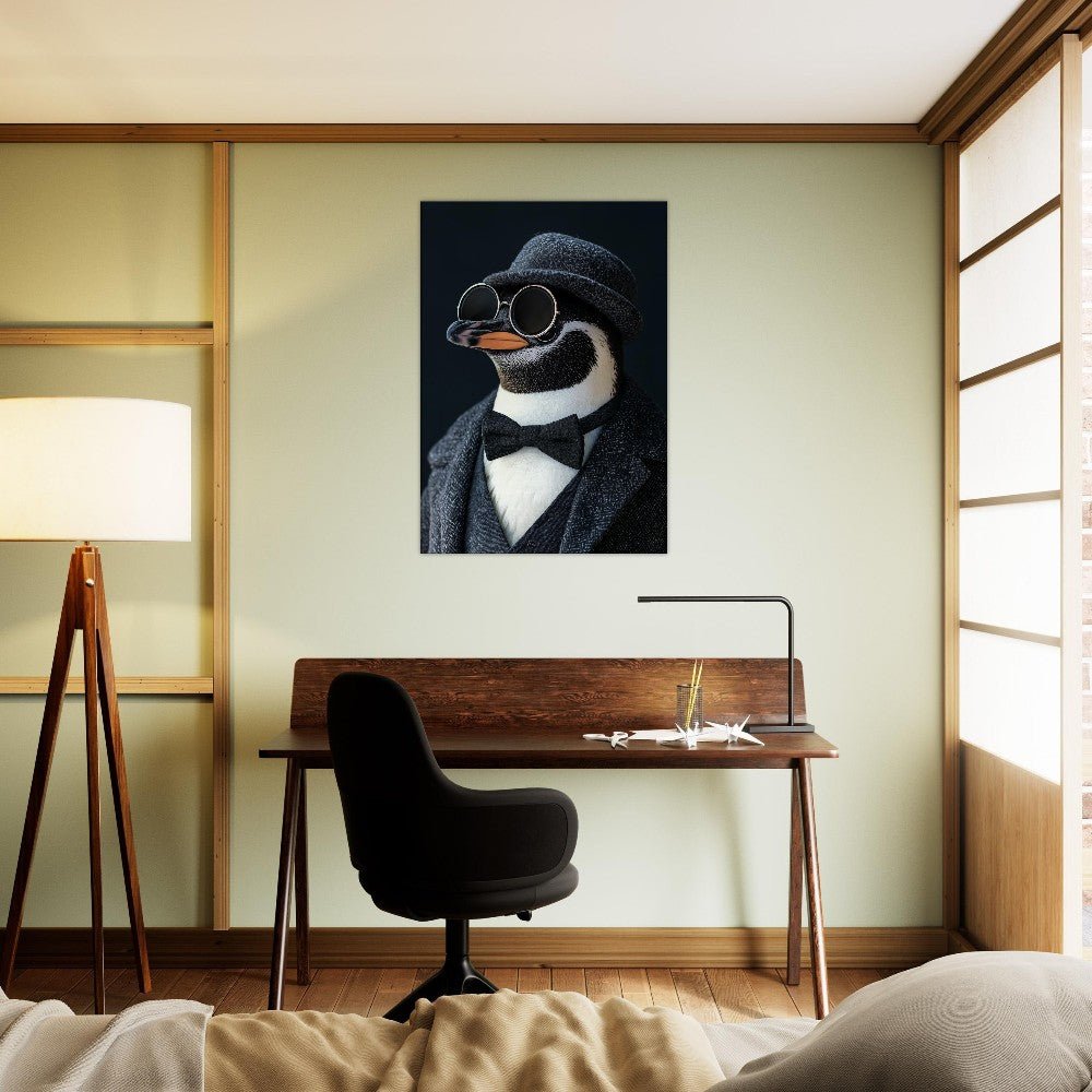 Dapper Penguin in Suit Canvas - ROMAG Store